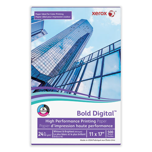 Bold Digital Printing Paper, 98 Bright, 24 Lb Bond Weight, 11 X 17, White, 500/ream.