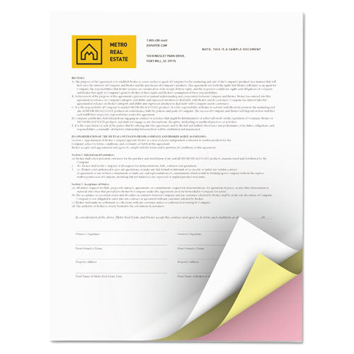 Revolution Carbonless 3-part Paper, 8.5 X 11, Canary/pink/white, 2,505/carton.