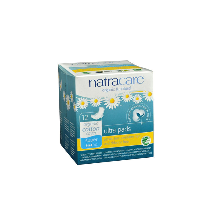 Natracare Natural Ultra Pads W/wings Super W/organic Cotton Cover  - 12 Pack.