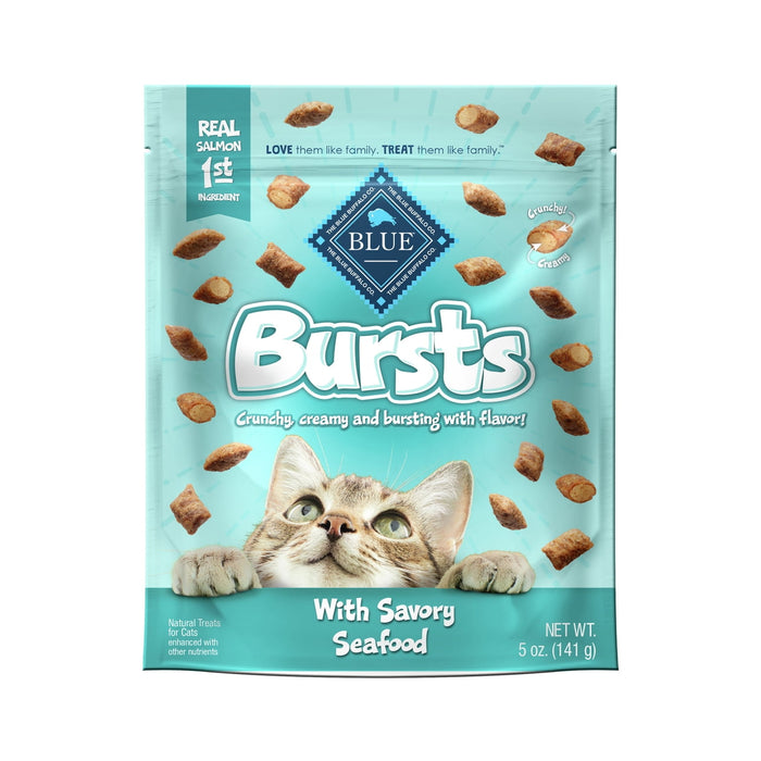 Blue Buffalo Bursts Seafood Flavor Crunchy Treats for Cats, Whole Grain, 5 oz. Bag