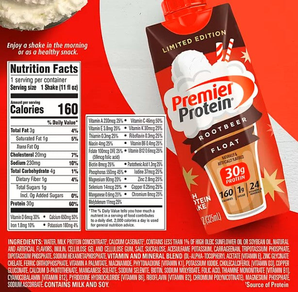 Premier Protein Root Beer Float Shake | High Protein 30g | Delicious Strength