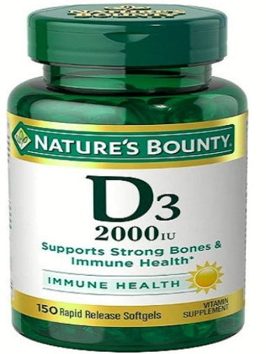 Nature's Bounty Vitamin D - 2000IU, 150 Softgels