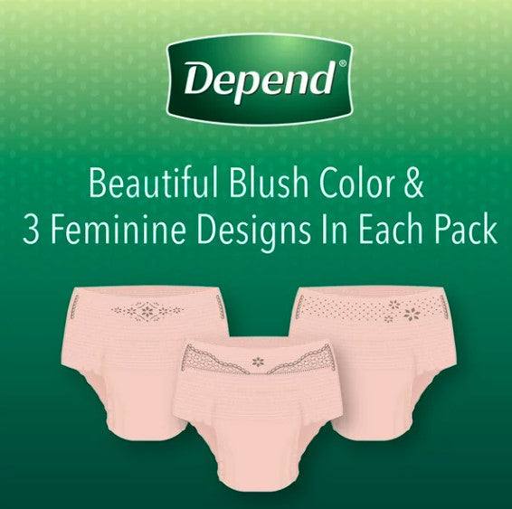 Depend FIT-Flex Incontinence Underwear for Women, Disposable, Maximum Absorbency, Large, 40 Count