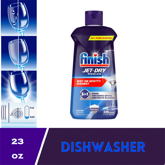 Finish Jet-Dry Rinse Aid, Dishwasher Rinse Agent & Drying Agent 8.45 oz  (Pack of 2) 