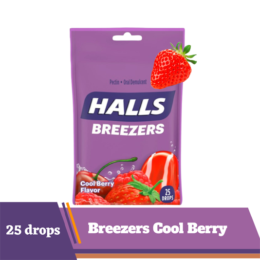 HALLS Breezers Cool Berry Drops, 25 drops