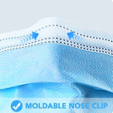 Three-ply General Use Face Mask, Blue, 50/box.