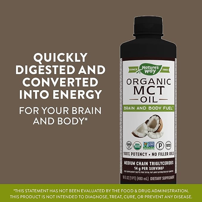 Natures Way Organic Mct Oil From Coconut Non Gmo Gluten Free 14 G Mct 16 Fl Oz