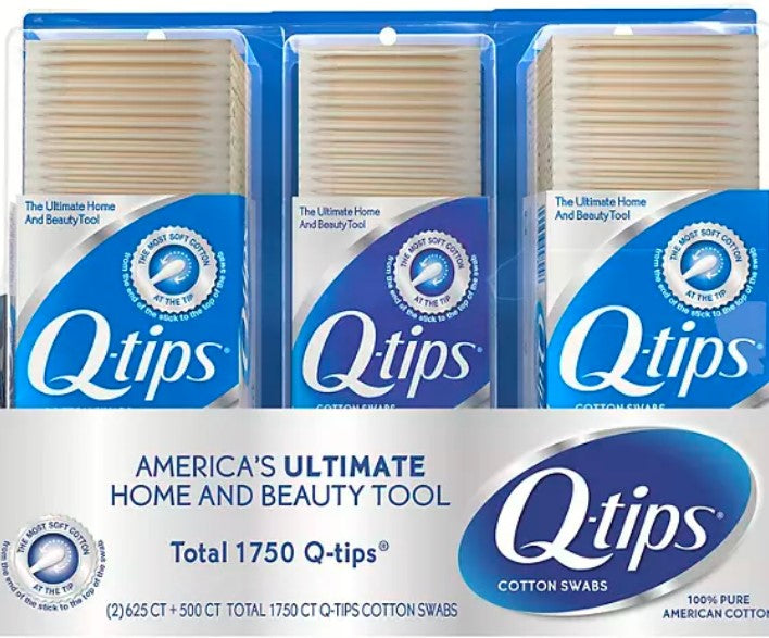 Q-TIPS SWABS Cotton Club ct, 625 Count, (Pack of 3)