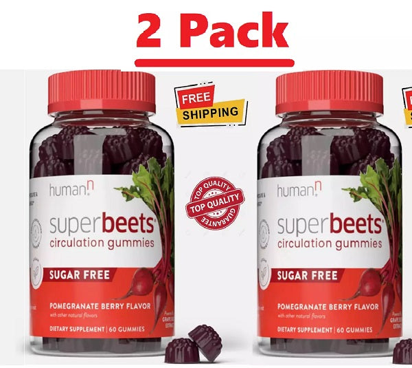 2 PACK -human SuperBeets Circulation Gummies - Heart-Healthy Energy