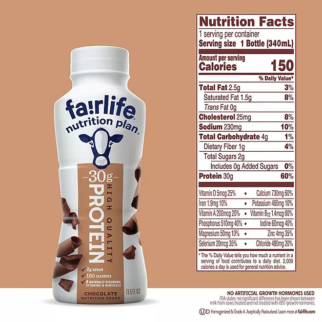 Fairlife Nutrition Plan High Protein Chocolate Shake  (pack of 12)