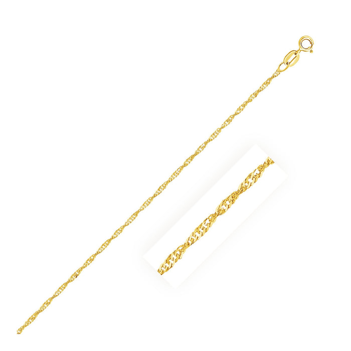 10k Yellow Gold Singapore Anklet 1.5mm.