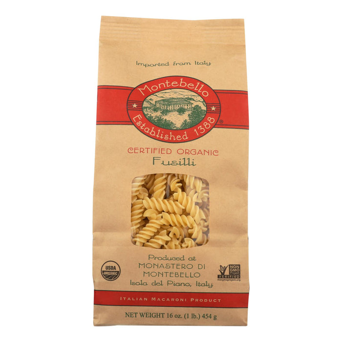 Montebello Organic Pasta - Fusilli - Case Of 12 - 1 Lb