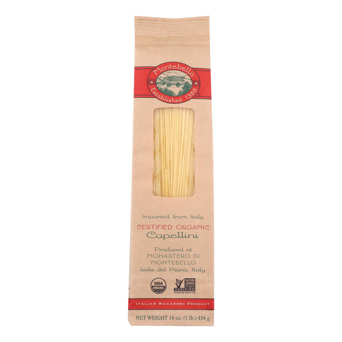 Montebello Organic Pasta - Capellini - Case Of 12 - 1 Lb