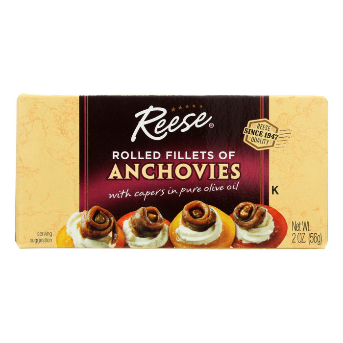 Reese Anchovies - Rolled - Case Of 10 - 2 Oz.