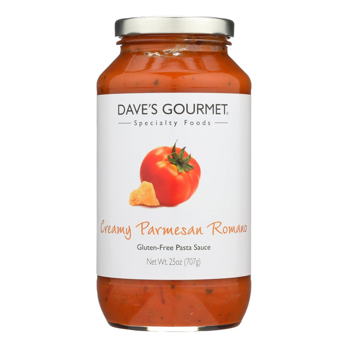 Dave's Gourmet Pasta Sauce -Creamy Parmesan Romano - Case Of 6 - 25 Oz