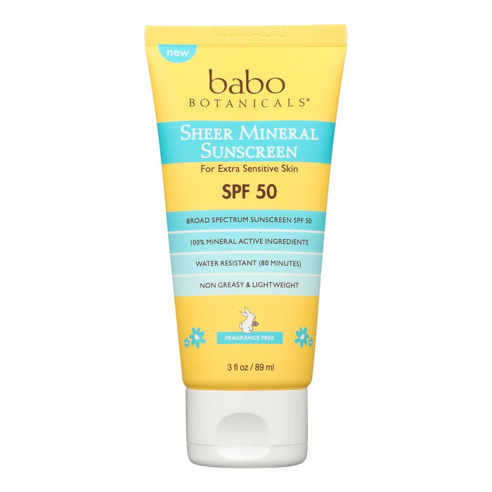 Babo Botanicals - Sunscrn Sheer Ltn Spf 50 - 1 Each-3 Fz.