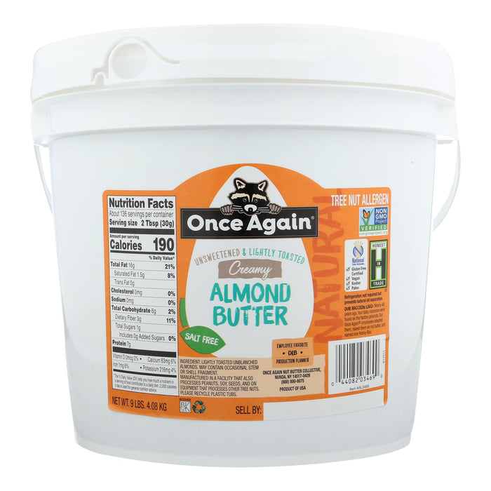 Once Again Natural Butter Smooth Almond -Single Bulk Item - 9lb