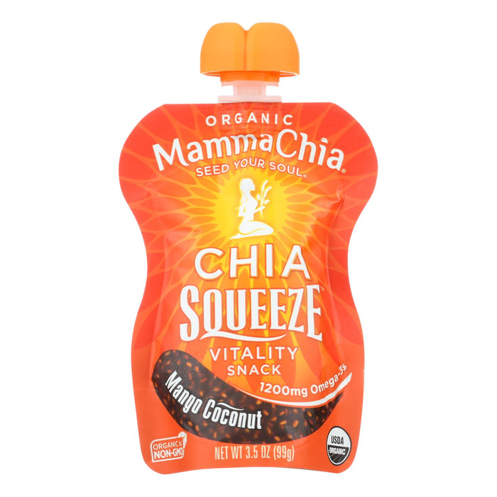 Mamma Chia Squeeze Vitality Snack - Mango Coconut - Case Of 16 - 3.5 Oz