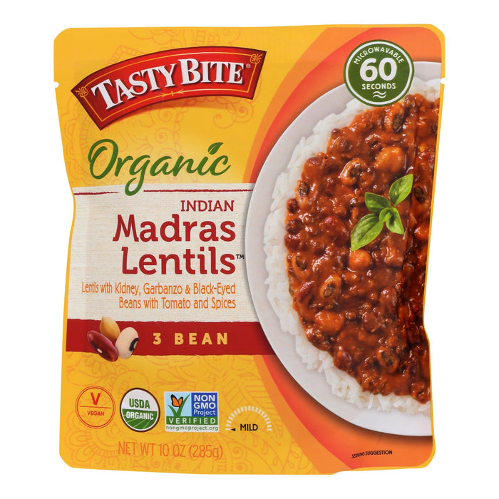 Tasty Bite - Lentils Madras 3 Bean - Case Of 6-10 .Oz