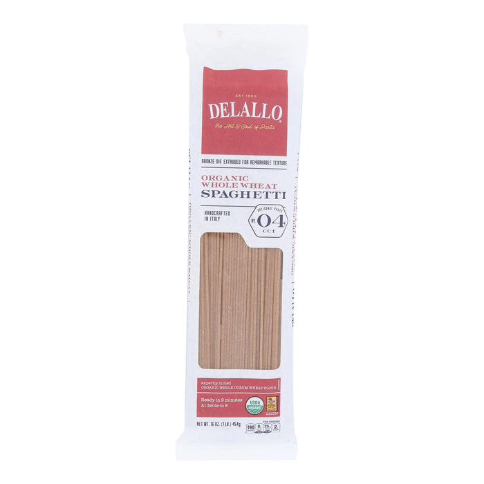 Delallo - Organic Whole Wheat Spaghetti Pasta - Case Of 16 - 1 Lb