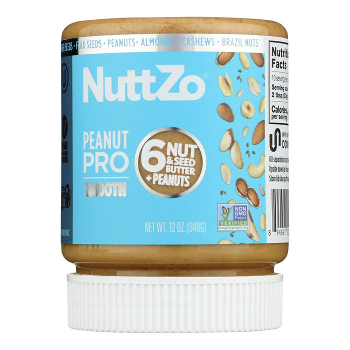 Nuttzo Peanut Butter, Smooth - Case Of 6 - 12 Oz