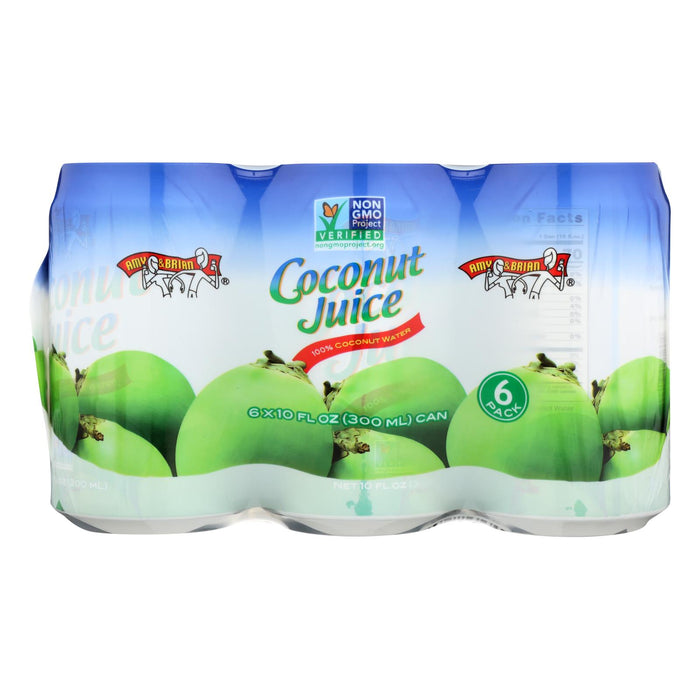 Amy And Brian -Coconut Water - Pulp Free - Case Of 4 - 10 Fl Oz.