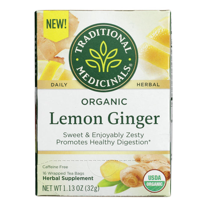 Traditional Medicinals - Herb Tea Lemon Ginger - Case Of 6-16  Bag