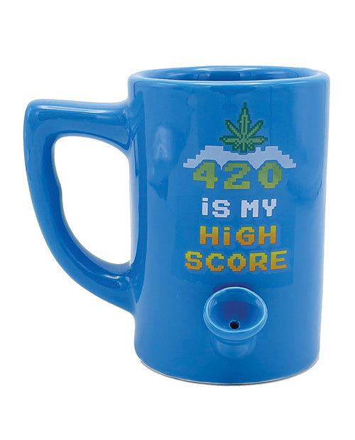 Wake & Bake 420 Is My High Score Coffee Mug - 10 Oz Blue.