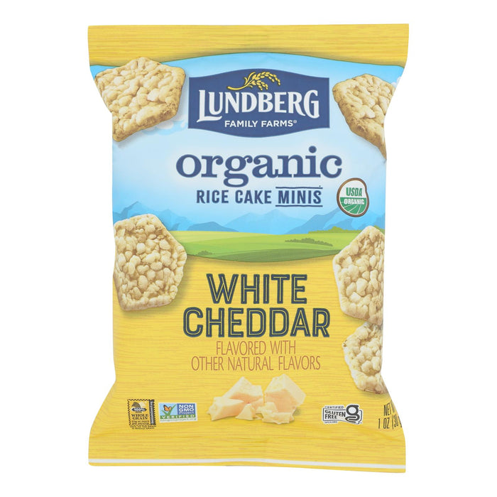 Lundberg Family Farms - Rice Cakes Mini White Cheddar - Case Of 24 - 1 Oz.