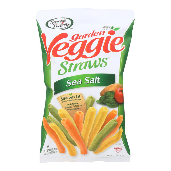 Sensible Portions Garden Veggie Straws -Sea Salt - Case Of 12 - 5 Oz.