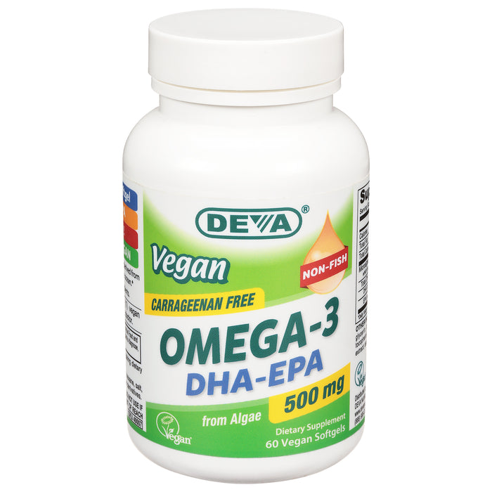 Deva Vegan Vitamins - Omega-3 Dha-epa 500mg Vgn - 1 Each-60 Vcap.