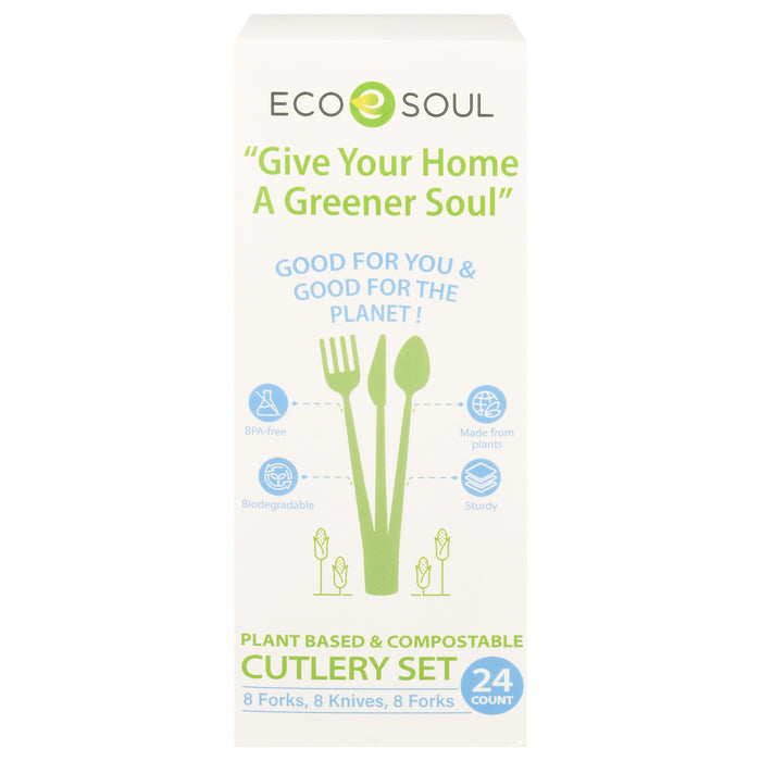 Ecosoul - Cutlery Set Compostable - Case Of 24-24 Ct.