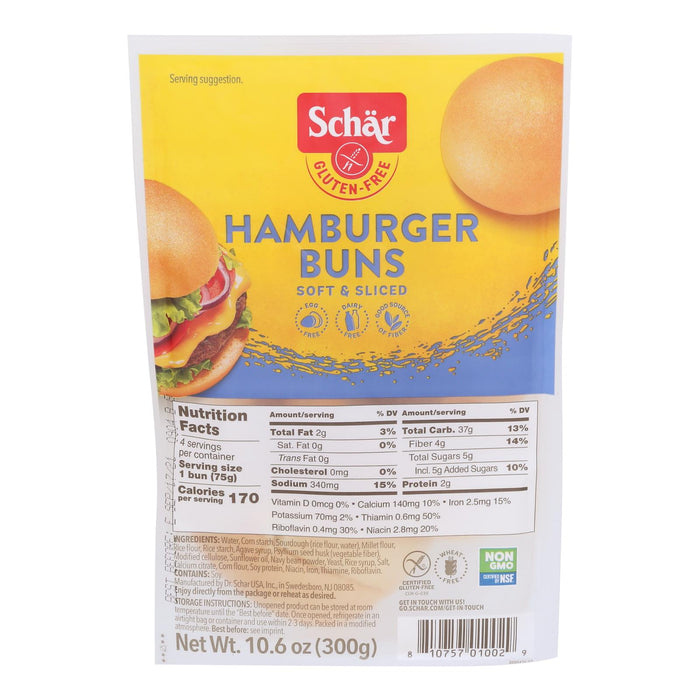 Schar - Rolls Hamburger Buns Gluten Free - Case Of 4-10.6  Oz