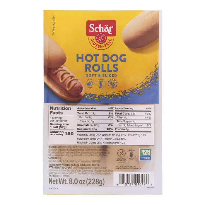 Schar - Rolls Hot Dog Gluten Free - Case Of 4-8 Oz .