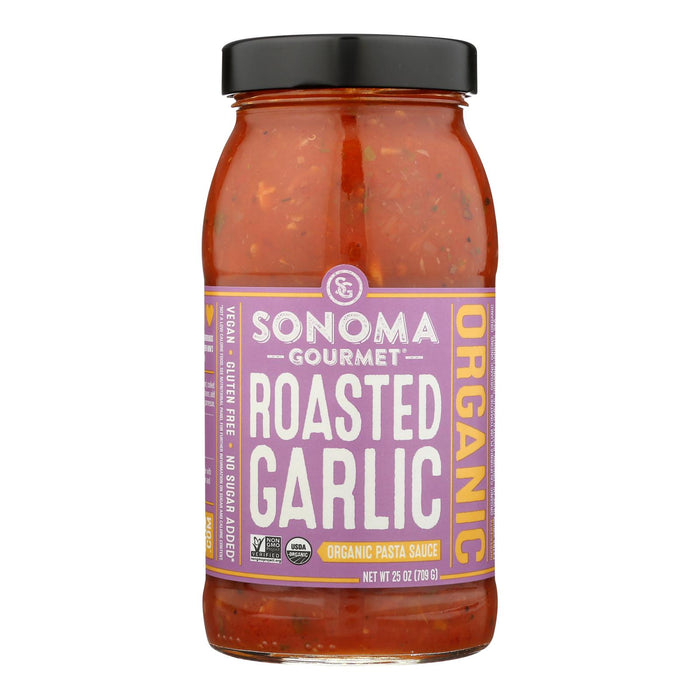 Sonoma Gourmet Organic Pasta Sauce -Roasted Garlic - Case Of 6 - 25 Oz.