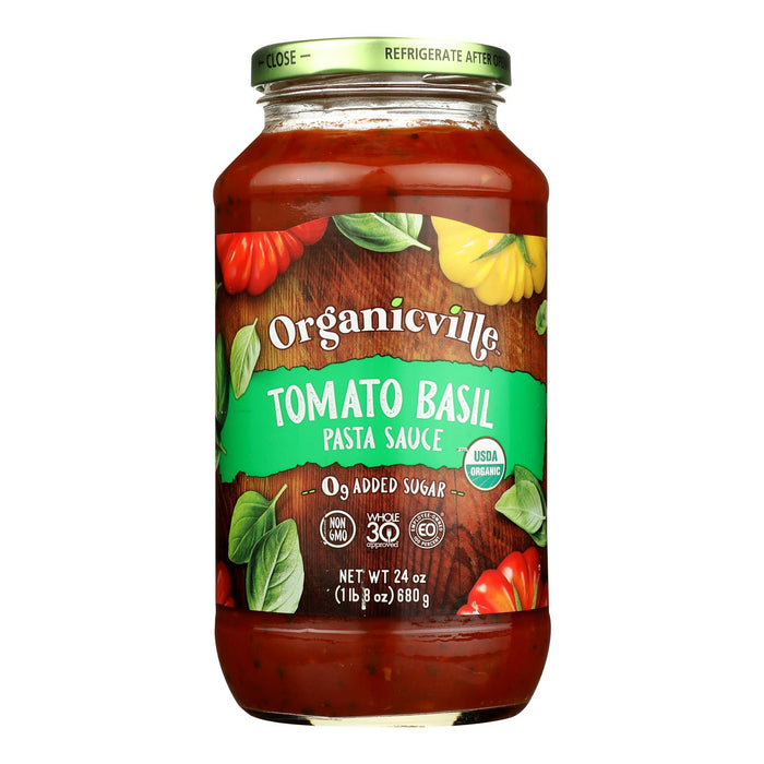 Organicville - Psta/sce Tom Basil Whole - Case Of 6-24 Oz.