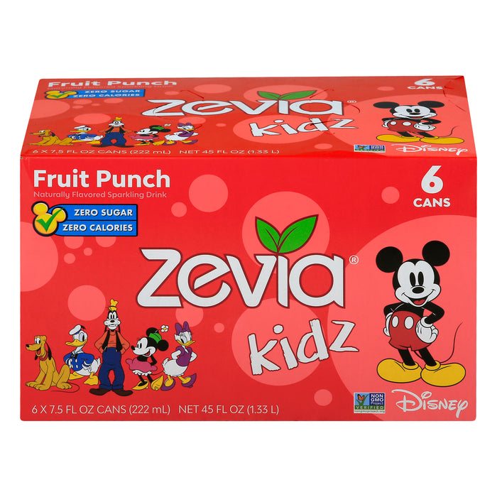 Zevia - Kidz Fruit Pnch Sparkling Drink - Case Of 4- 6/7.5 Fz