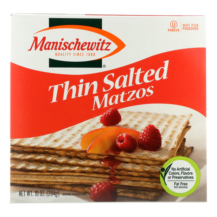 Manischewitz - Thin Matzo Cracker - Salted - Case Of 12 - 10 Oz