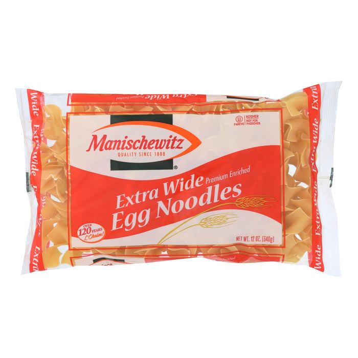 Manischewitz - Extra Wide Egg Noodles - Case Of 12 - 12 Oz