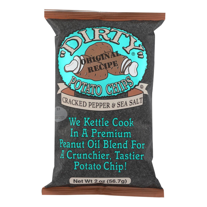 Dirty Chips -Potato Chips - Cracked Pepper And Salt - Case Of 25 - 2 Oz