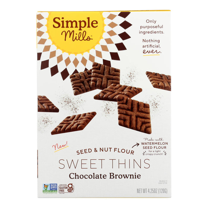 Simple Mills - Sweet Thins Chocolate Brownie - Case Of 6-4.25  Oz