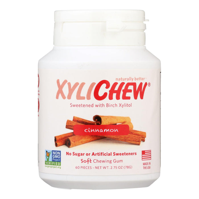 Xylichew Gum - Cinnamon - Jar - 60 Pieces - 1 Case.