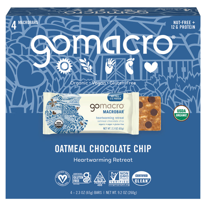 Gomacro - Bar Oatmeal Chocolate Chips - Case Of 7-4/2.3  Oz