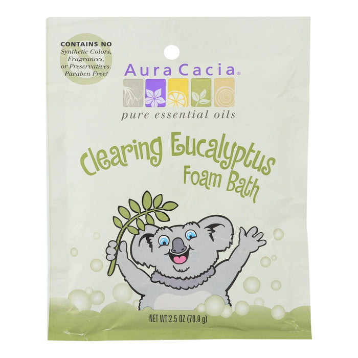Aura Cacia Clearing Foam Bath - Eucalyptus - Case Of 6 - 2.5 Oz.