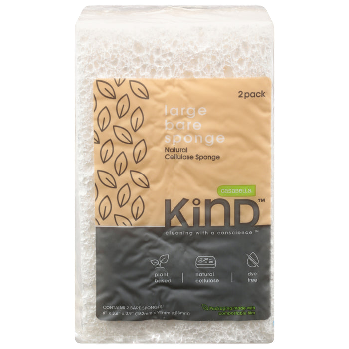 Casabella Kind - Bare Sponges Lg Plnt Bsd - Case Of 6- 2 Ct