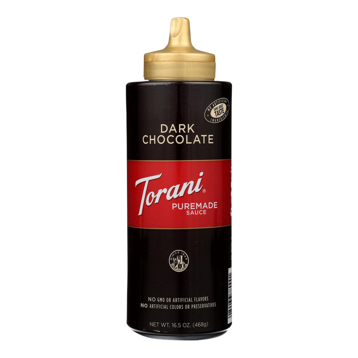 Torani Dark Chocolate Sauce - Case Of 4 -16.5 Oz