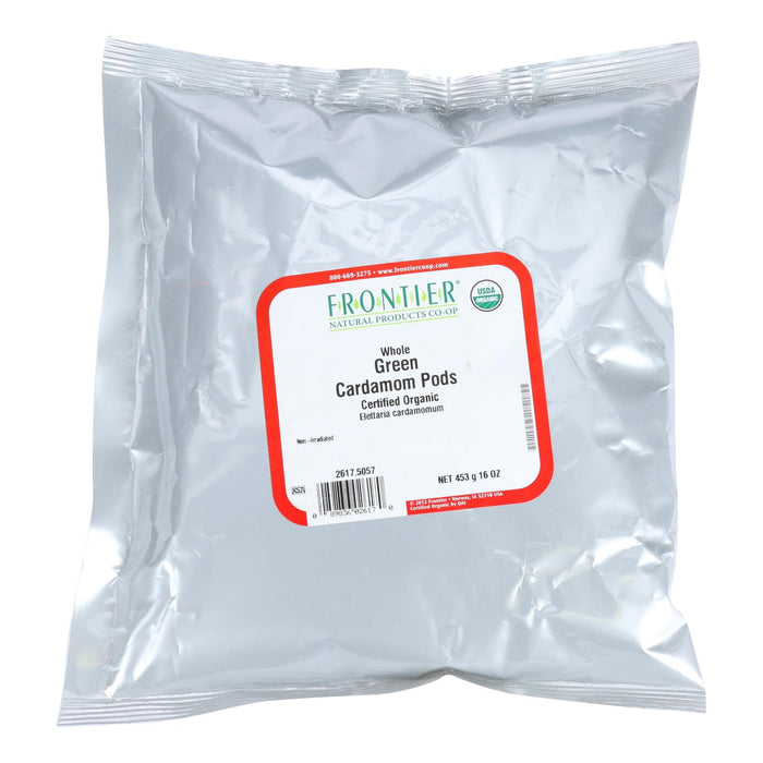 Frontier Herb Cardamom Pods Organic Whole Green - Single Bulk Item - 1lb.