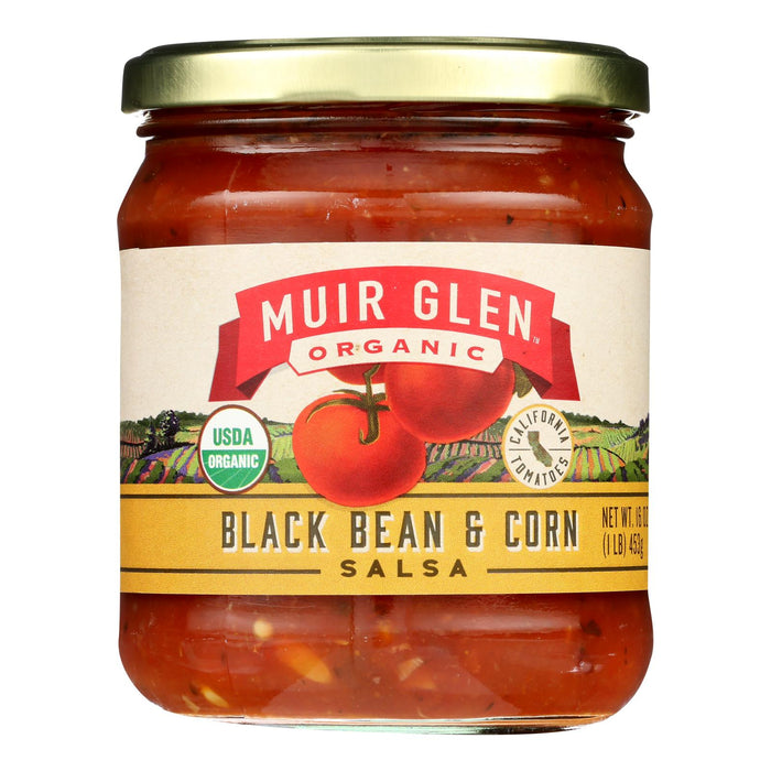 Muir Glen Black Bean Corn Med Salsa - Tomato -Case Of 12 - 16 Oz.