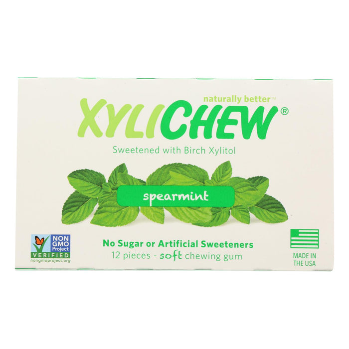 Xylichew Gum - Spearmint - Counter Display - 12 Pieces - 1 Case.