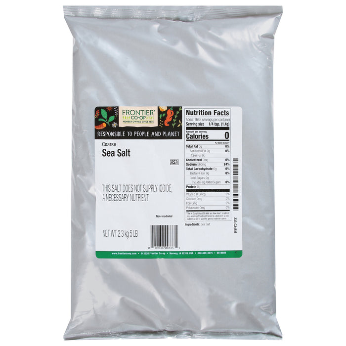 Frontier Herb Sea Salt Coarse - Single Bulk Item -5lb